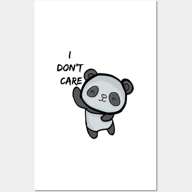 I DON'T CARE PANDA Wall Art by hasanclgn